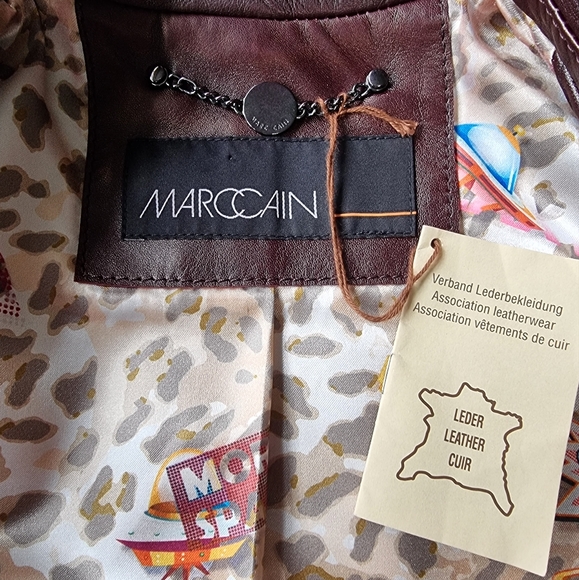Marc Cain Wine Coloured Leather Jacket - Picture 9 of 16